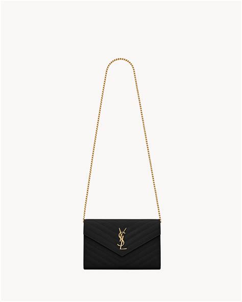 ysl envelope chain wallet blue|YSL cassandra wallet on chain.